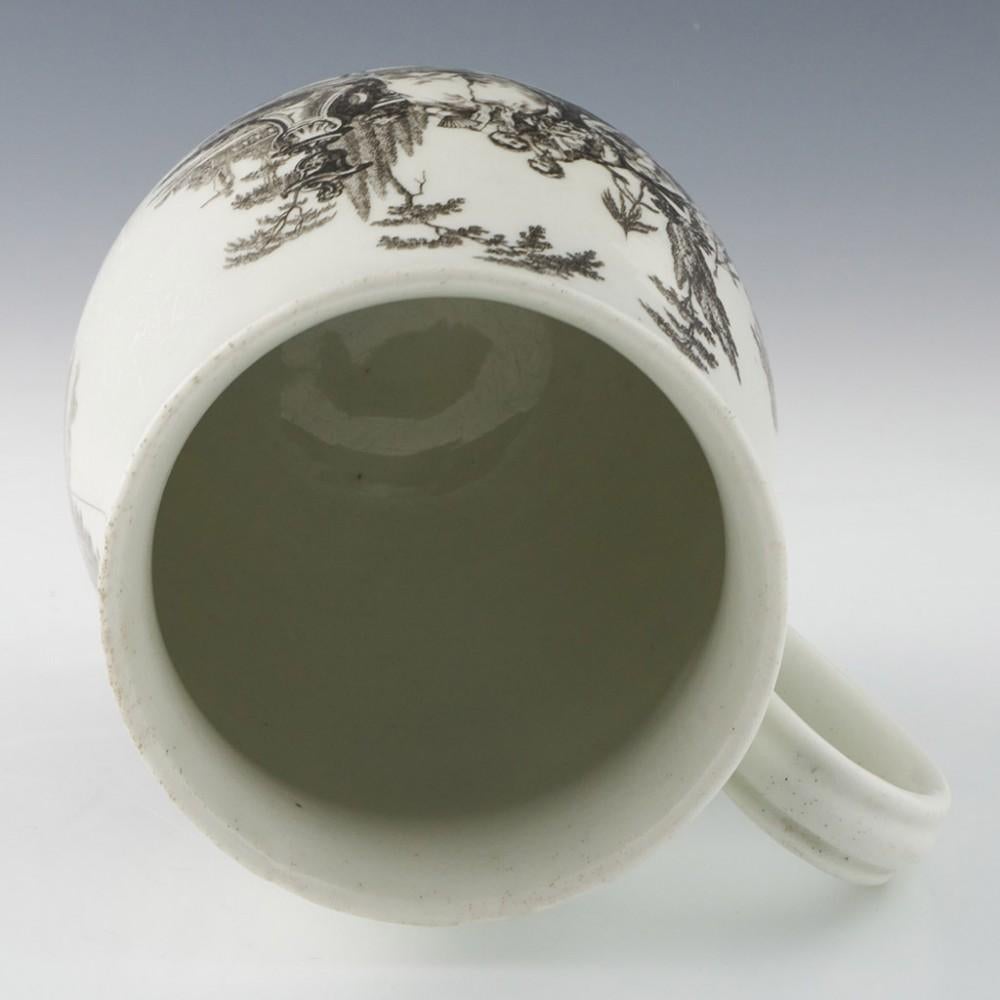 Porcelaine Tasse en porcelaine de Worcester imprimée Hancock L'Amour et Whitton Anglers, vers 1765 en vente