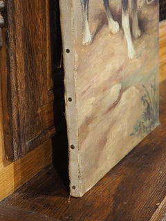 A Working Dog, Signed 19th Century French Oil on Canvas Painting