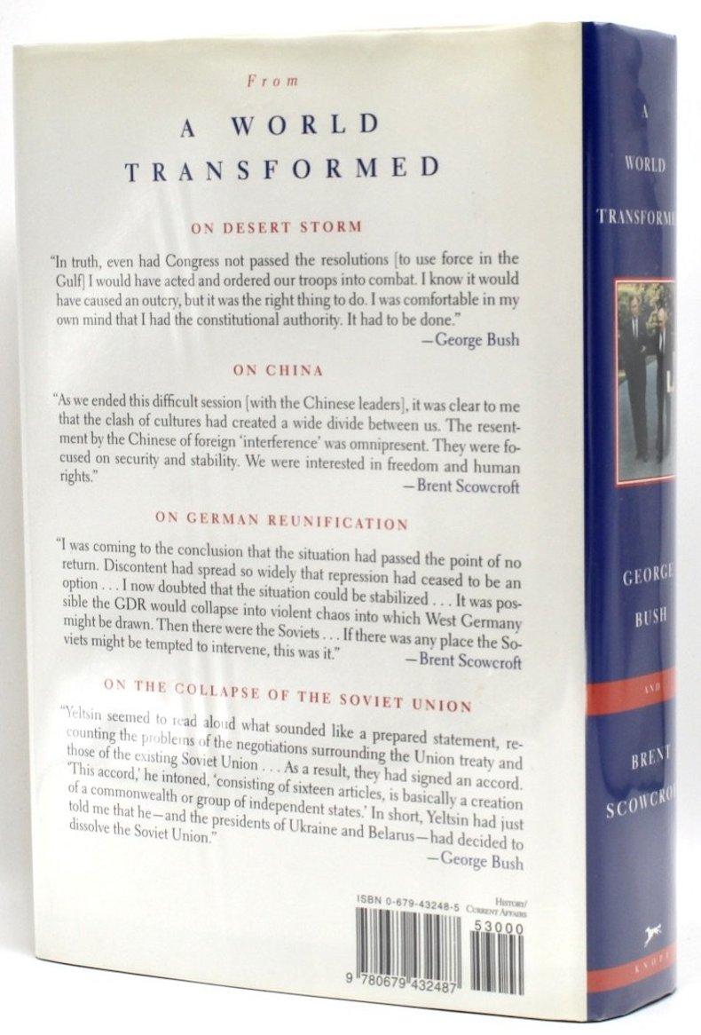 Late 20th Century A World Transformed, Signed by George Bush and Brent Scowcroft