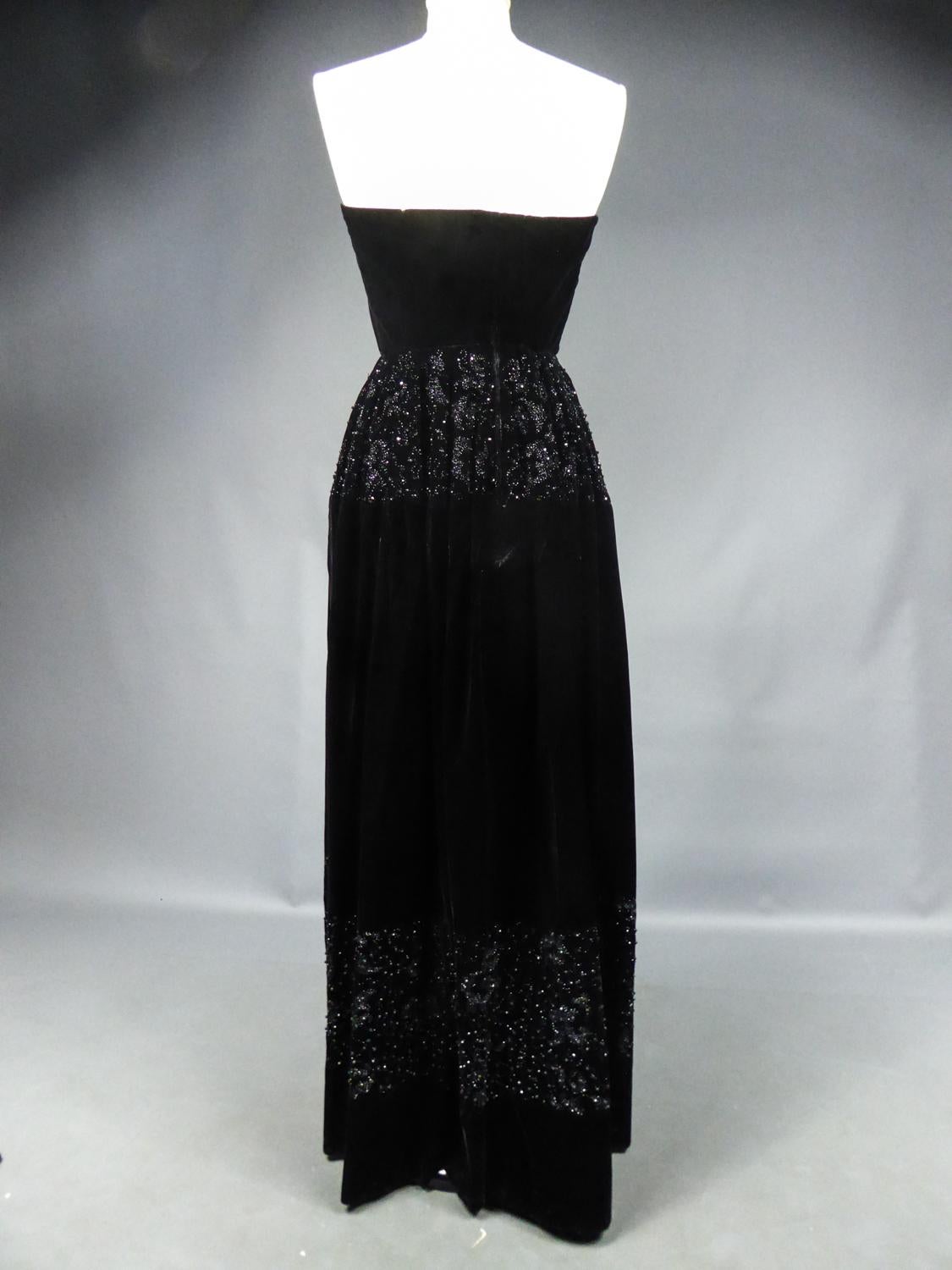 A Worth French Couture Velvet Dress and Bolero Circa 1950 9