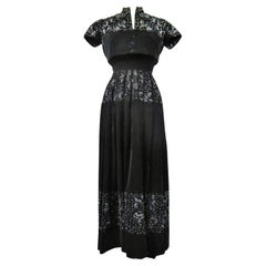 A Worth - Robe en velours et boléro de haute couture française, circa 1950
