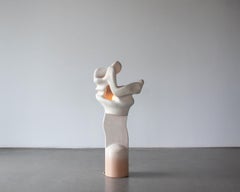 A Wrinkle Organic Carved Wood Floor Lamp Light Sculpture