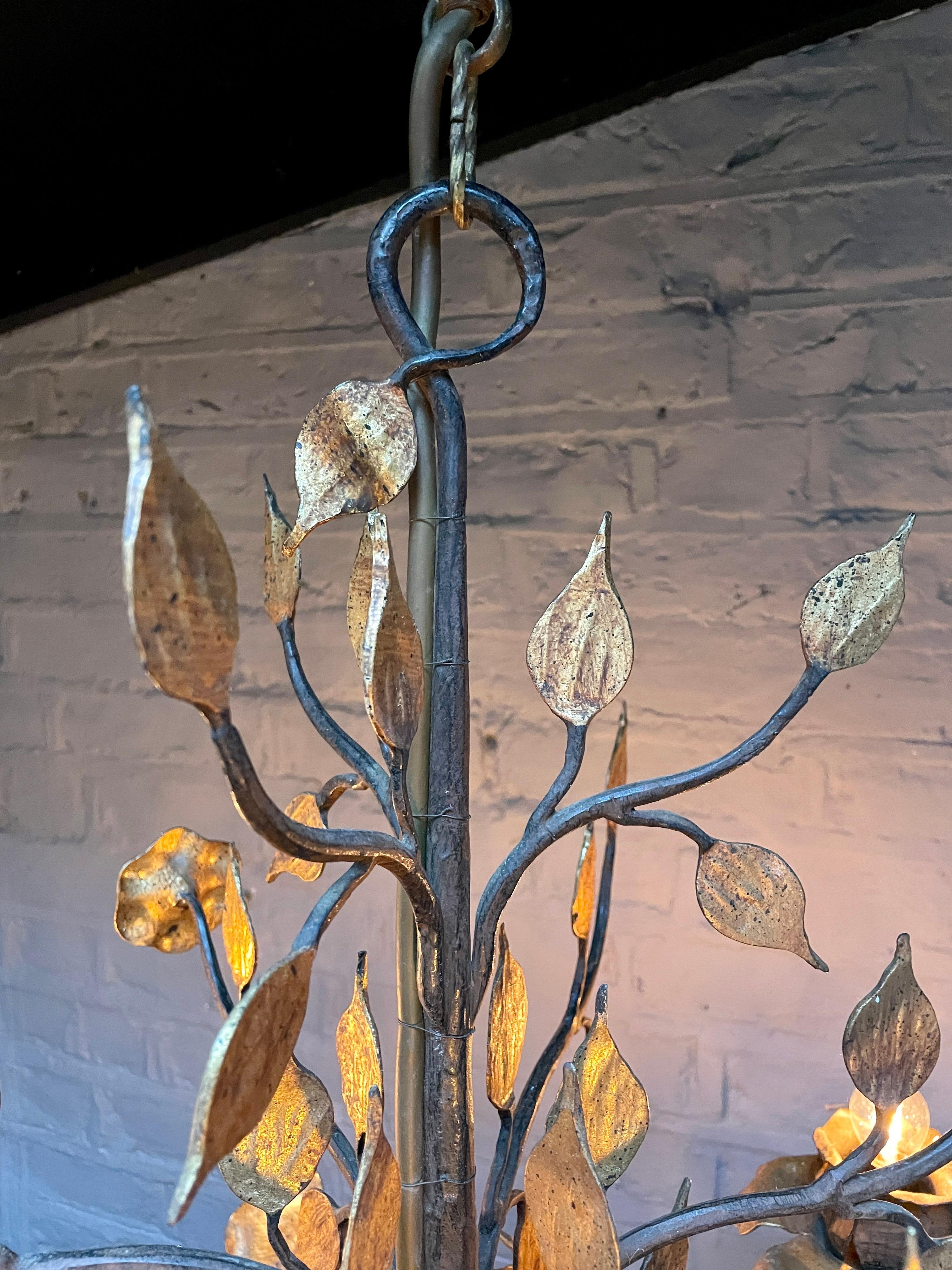 Wrought Iron and Gold Gilt Chandelier 5