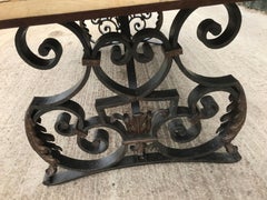 Wrought Iron and Marble Dining Table