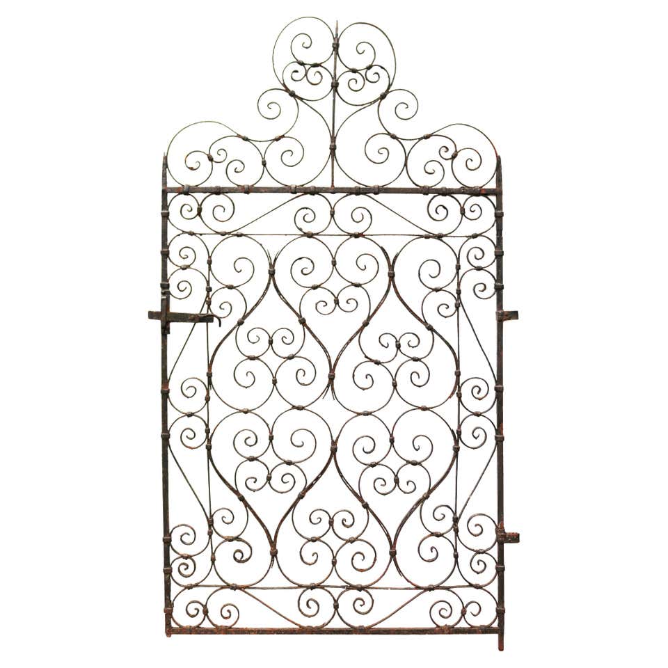Wrought Iron Gate with Scroll Design For Sale at 1stDibs