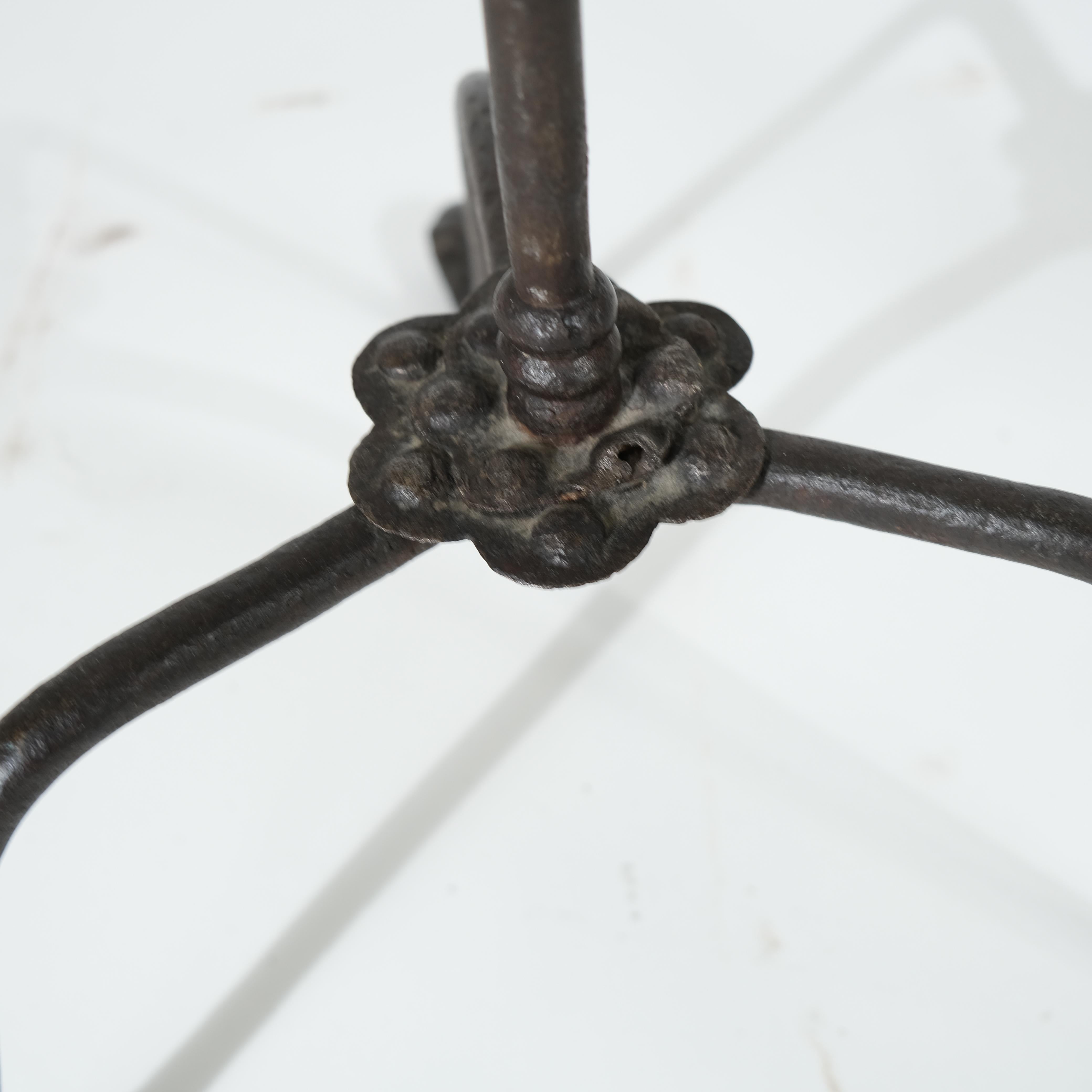 A wrought Iron Stand with a brass bowl , 17th Century For Sale 11