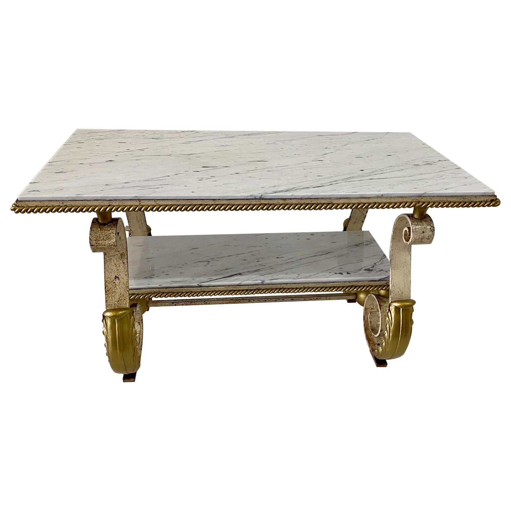 Tavolo in ferro battuto nello stile di Gilbert Poillerat, 1940 in vendita