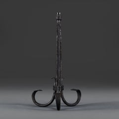 A Wrought Iron Tripod Table Lamp After Gilbert Poillerat