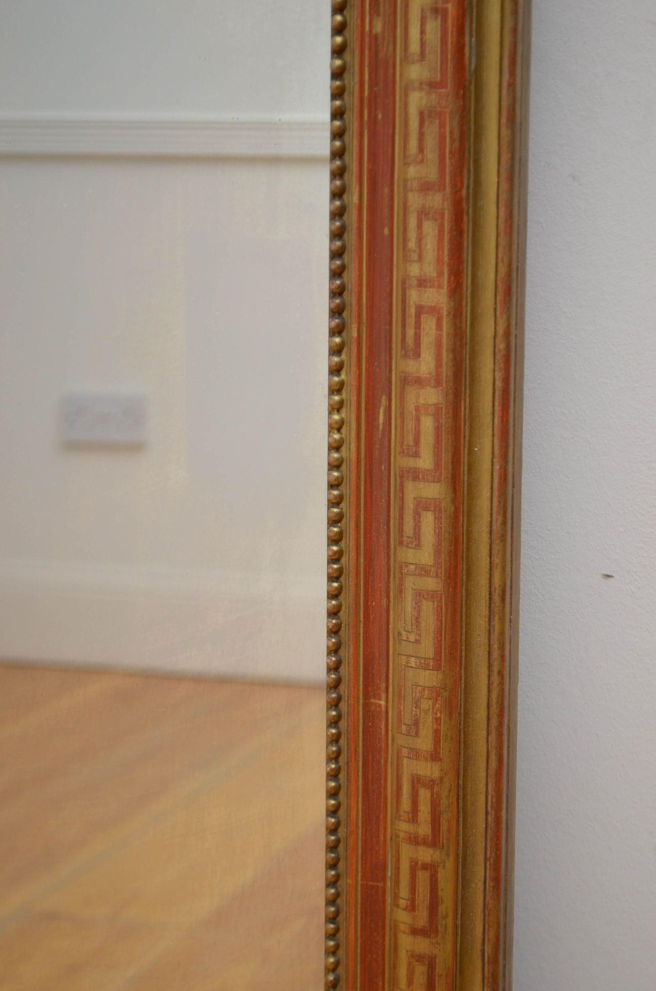 Vergoldeter Wandspiegel aus dem XIX. Jahrhundert H114,5cm im Angebot 4