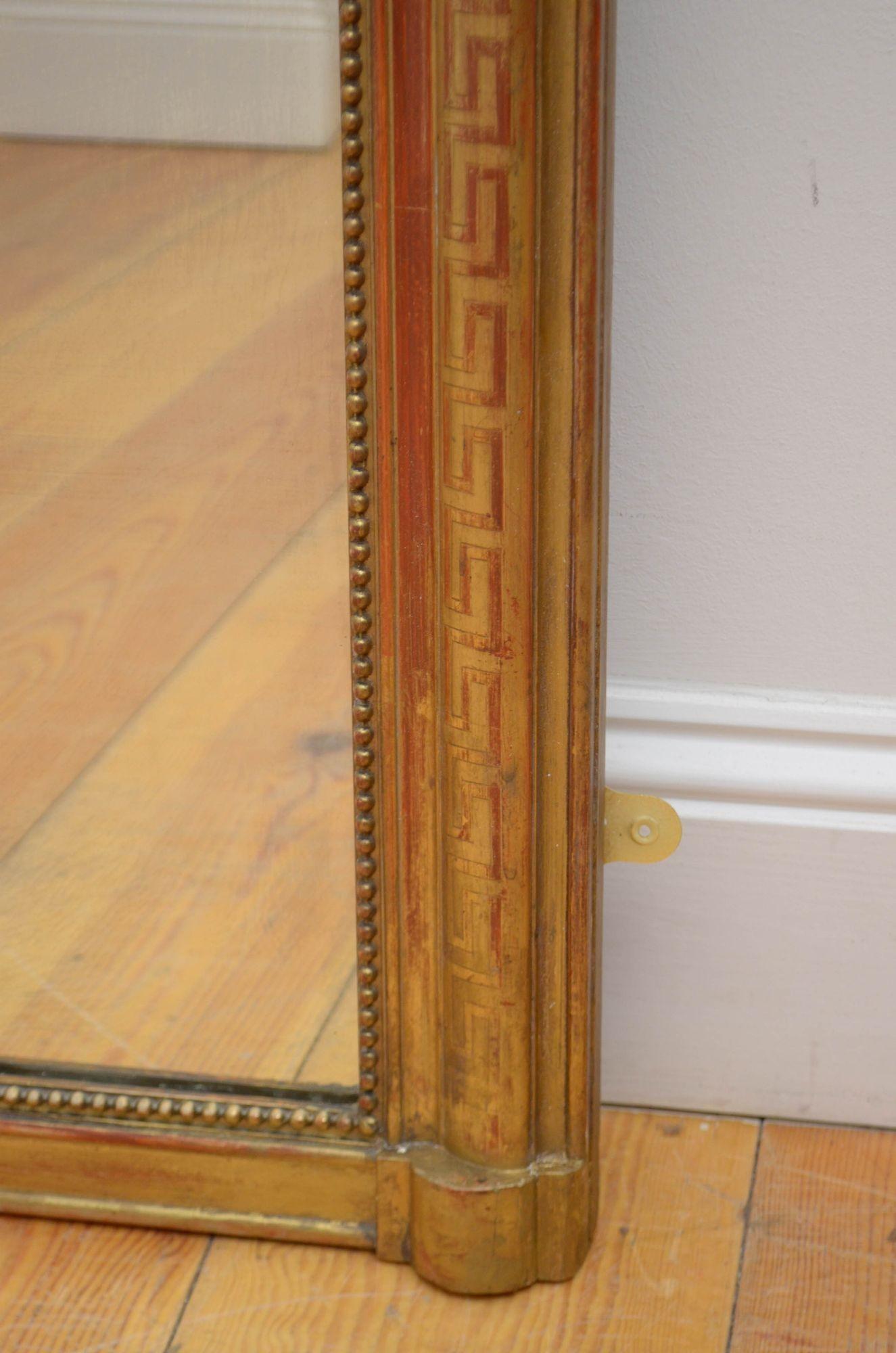 Miroir mural doré du XIXe siècle H114,5 cm en vente 6