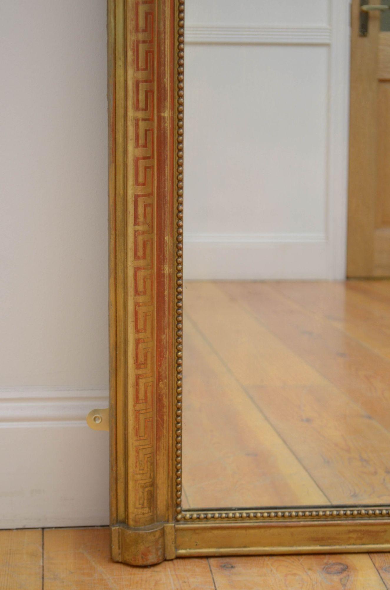 19th Century a XIXth Century Gilded Wall Mirror H114.5cm For Sale