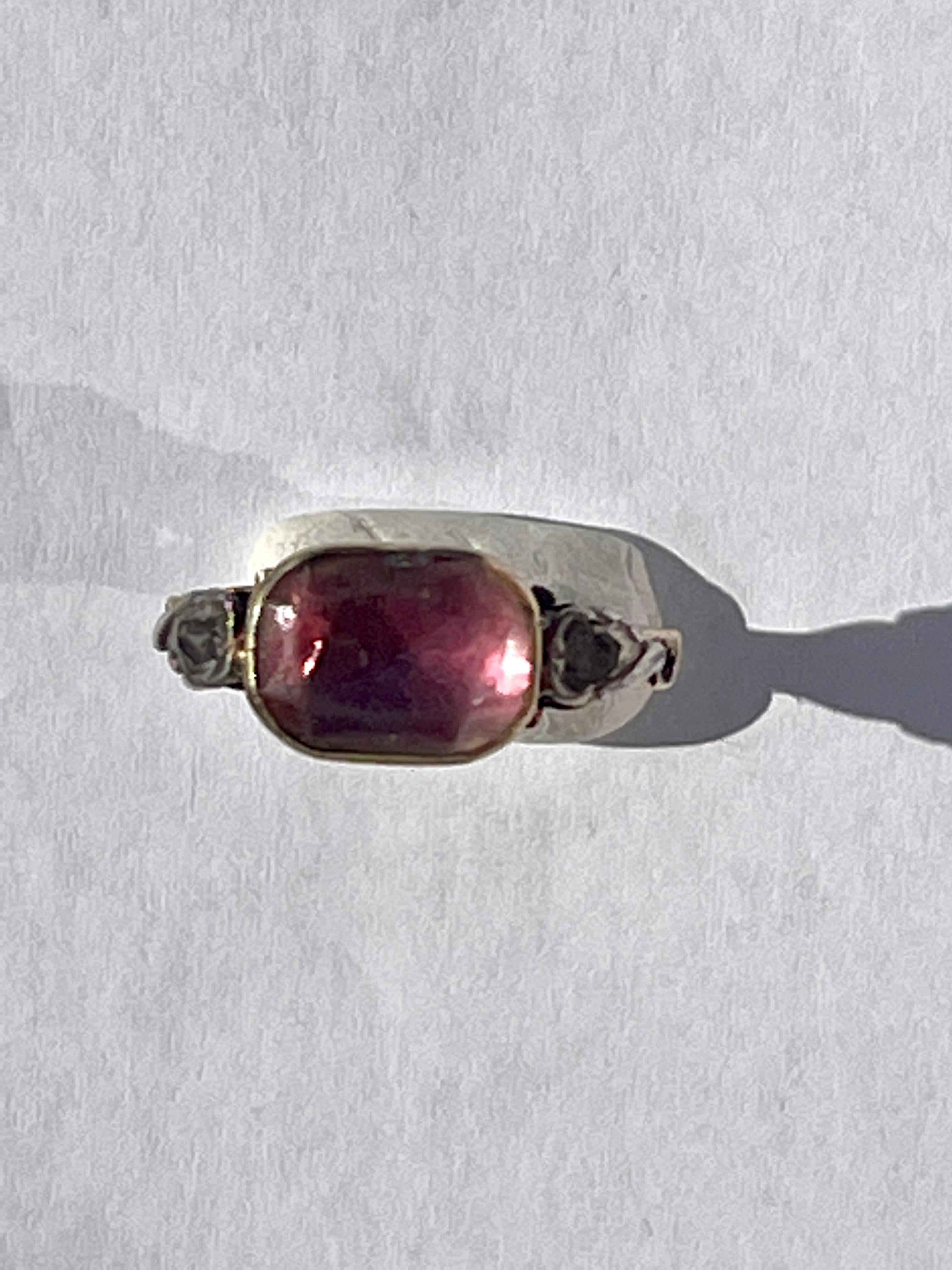  Victorian Pink Paste Diamond Portuguese Ring  For Sale 1