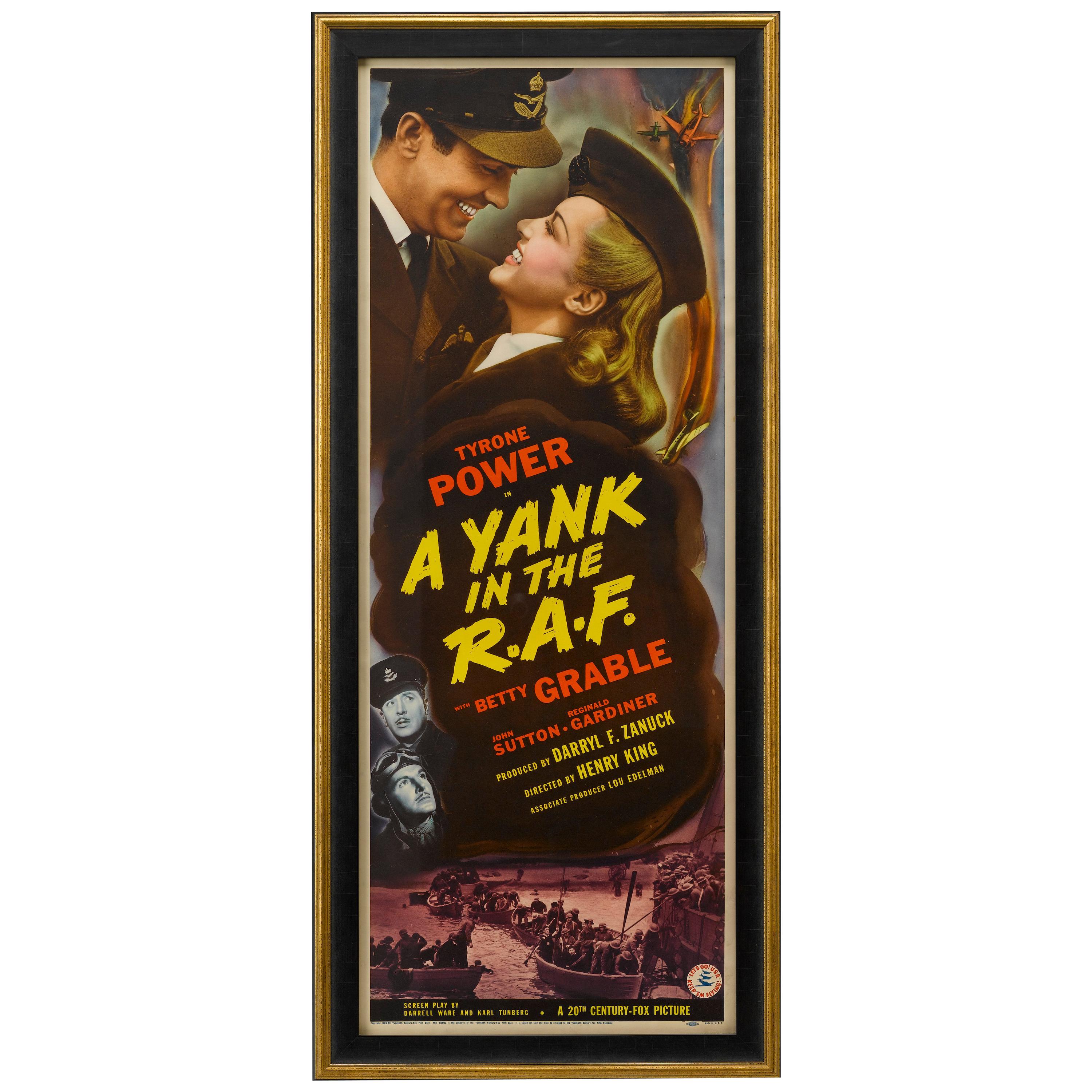 "A Yank in the R.A.F." Vintage Movie Poster, Circa 1941 For Sale