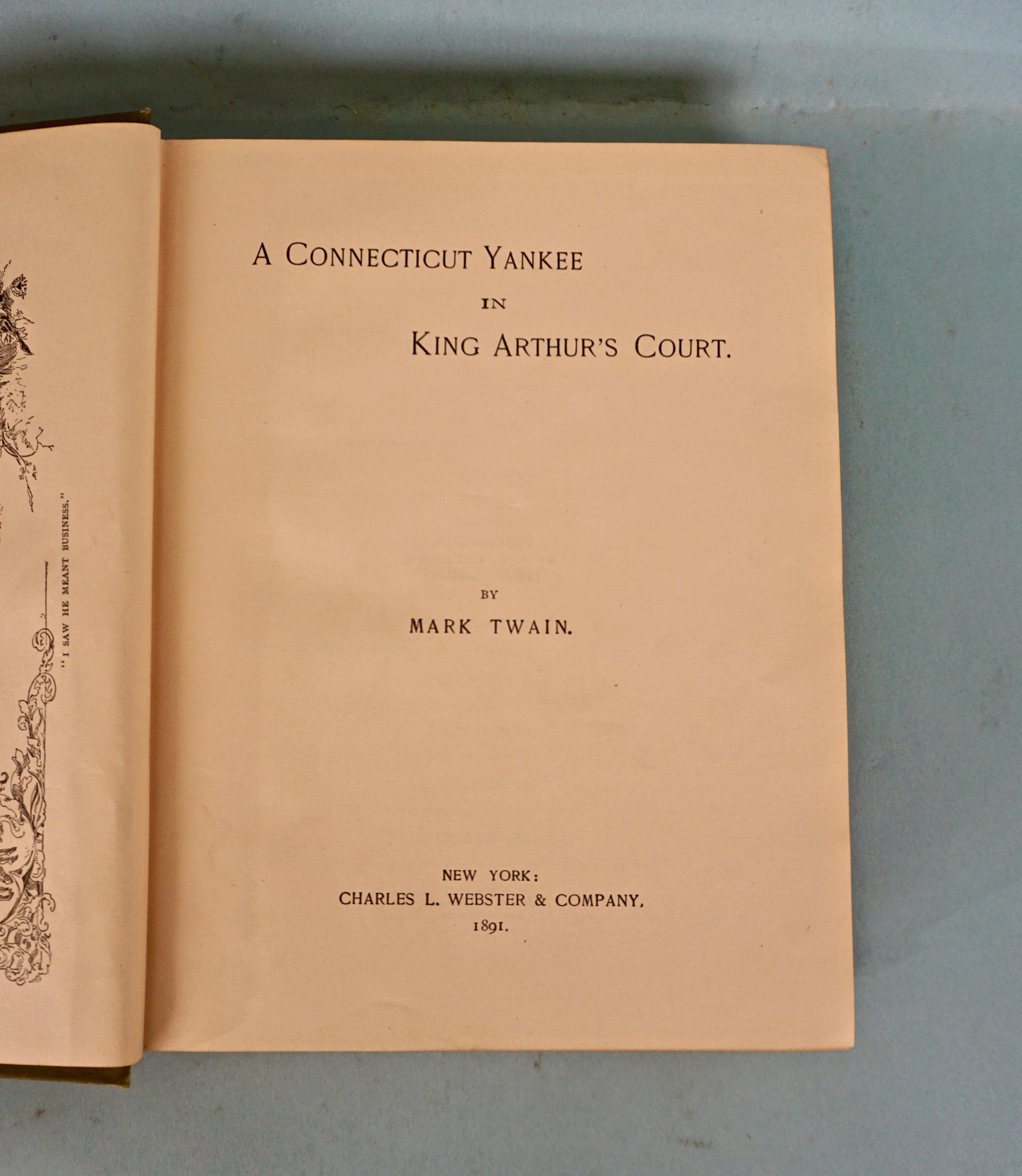Américain Un Yankee dans la cour du roi Arthur, première édition de Mark Twain en vente
