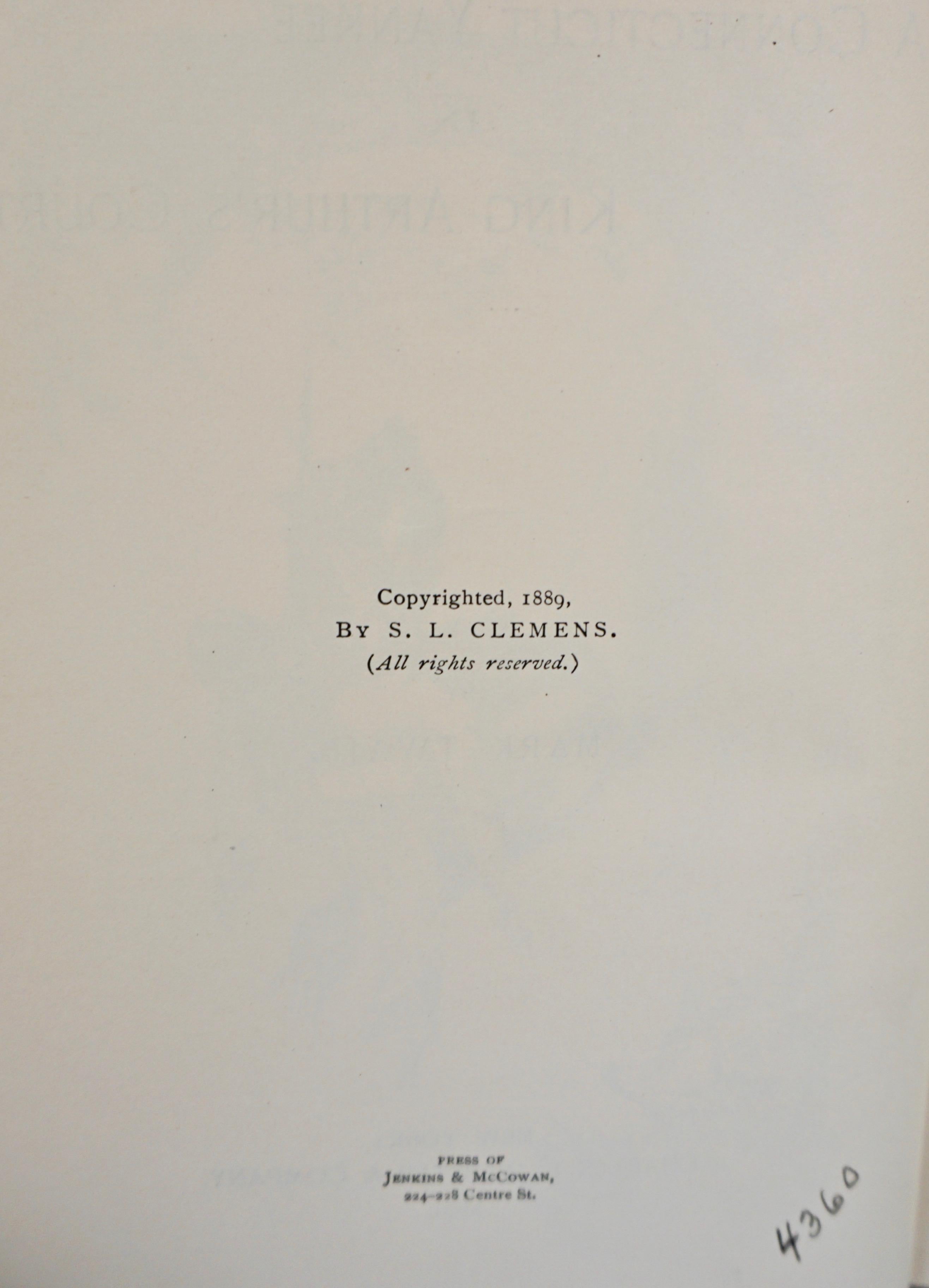 Fin du XIXe siècle Un Yankee dans la cour du roi Arthur, première édition de Mark Twain en vente