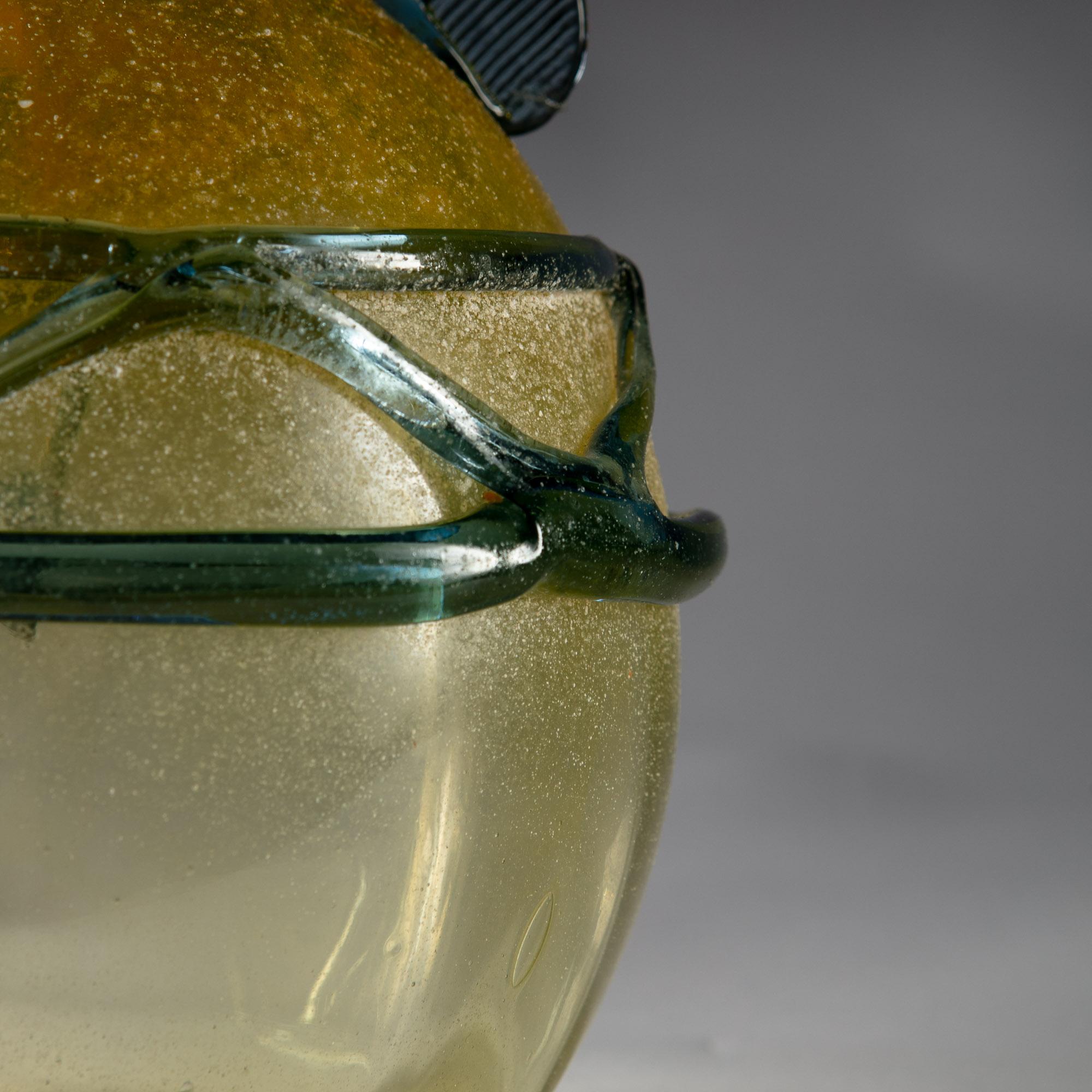 Yellow and Blue Murano Glass Vase as a Table Lamp 2