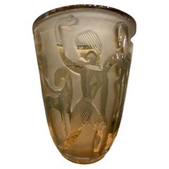 Yellow Art Deco Daum Vase