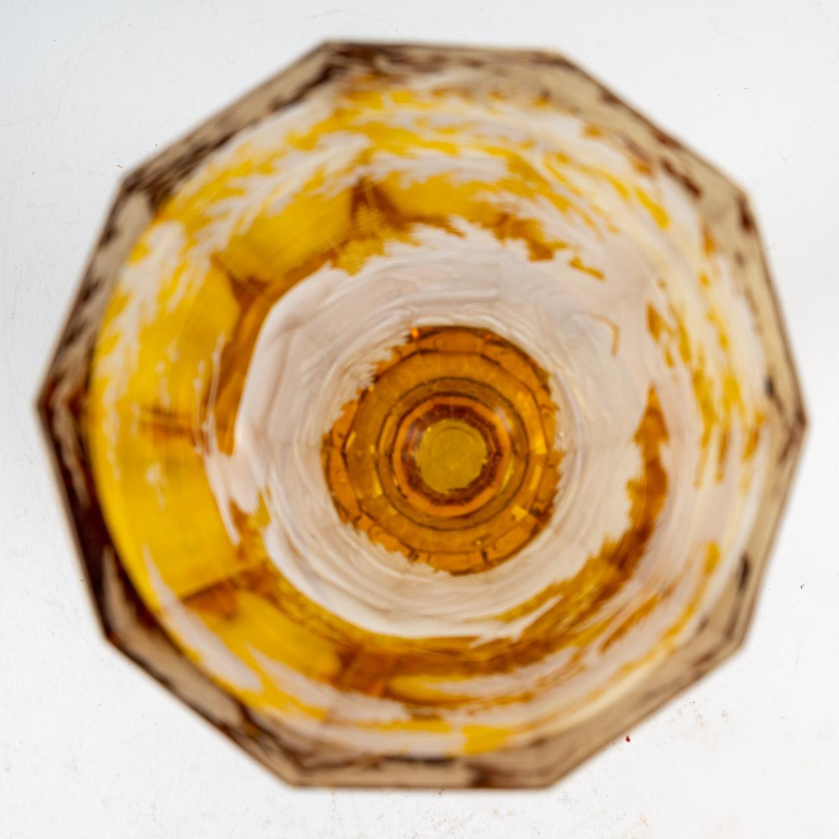 Yellow Bohemian Crystal Goblet, 19th Century 1