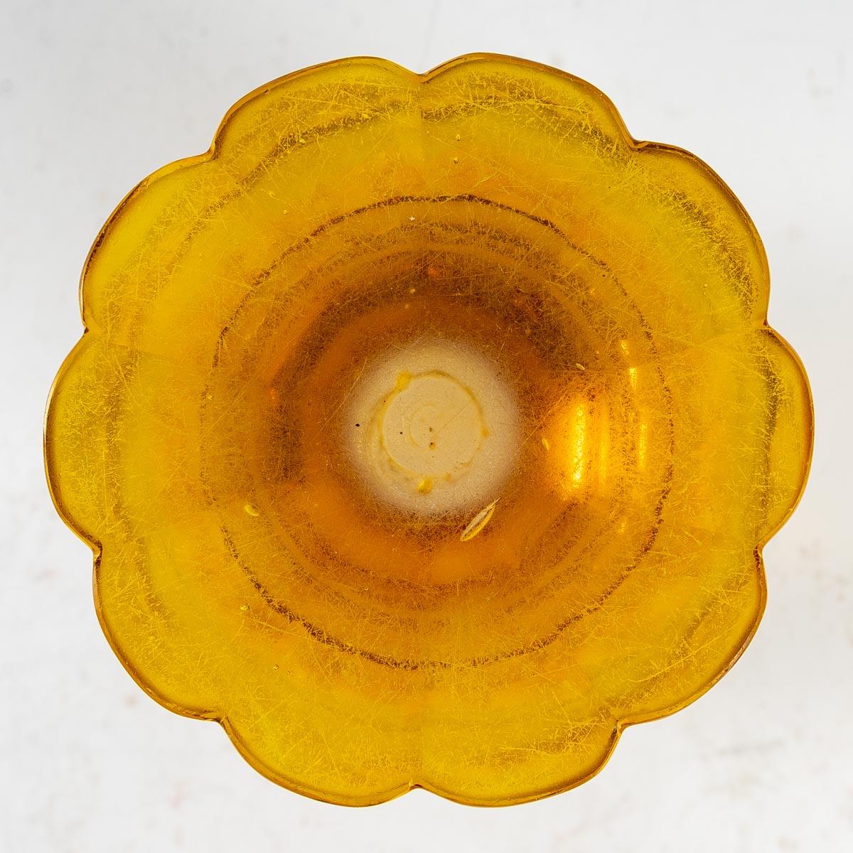 Yellow Bohemian Crystal Goblet, 19th Century 2