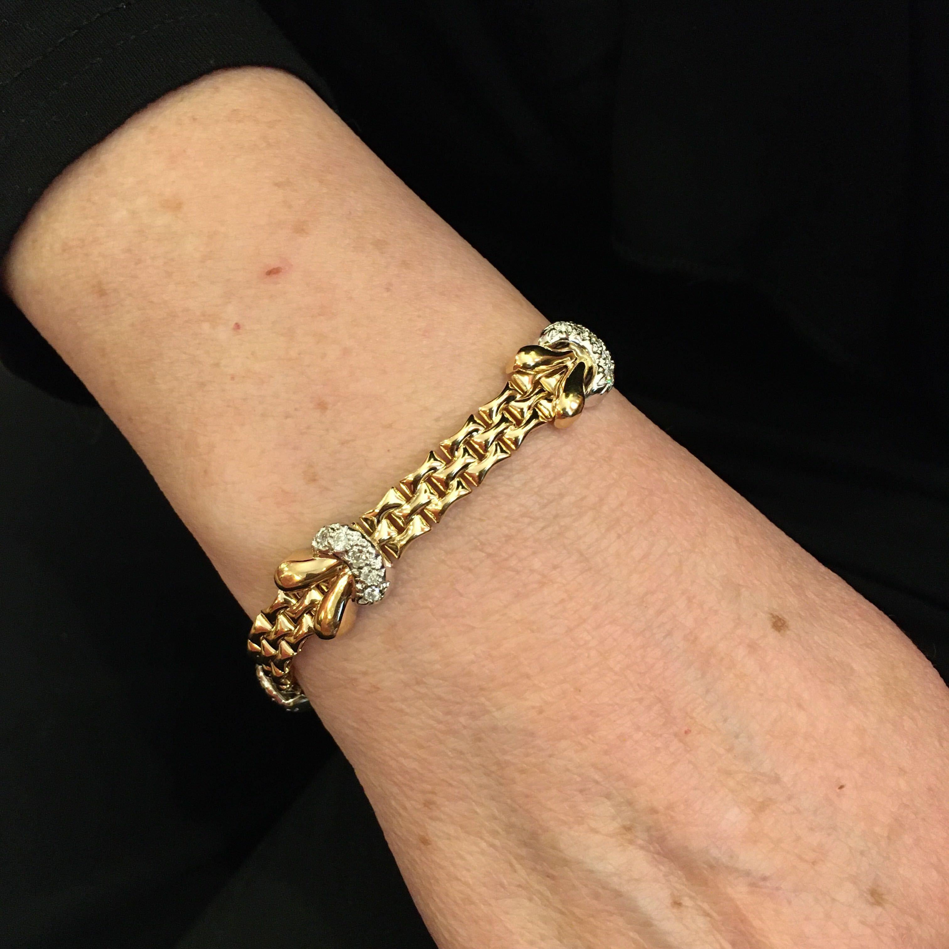 Yellow Gold and Diamond Bracelet In Excellent Condition In New York, NY