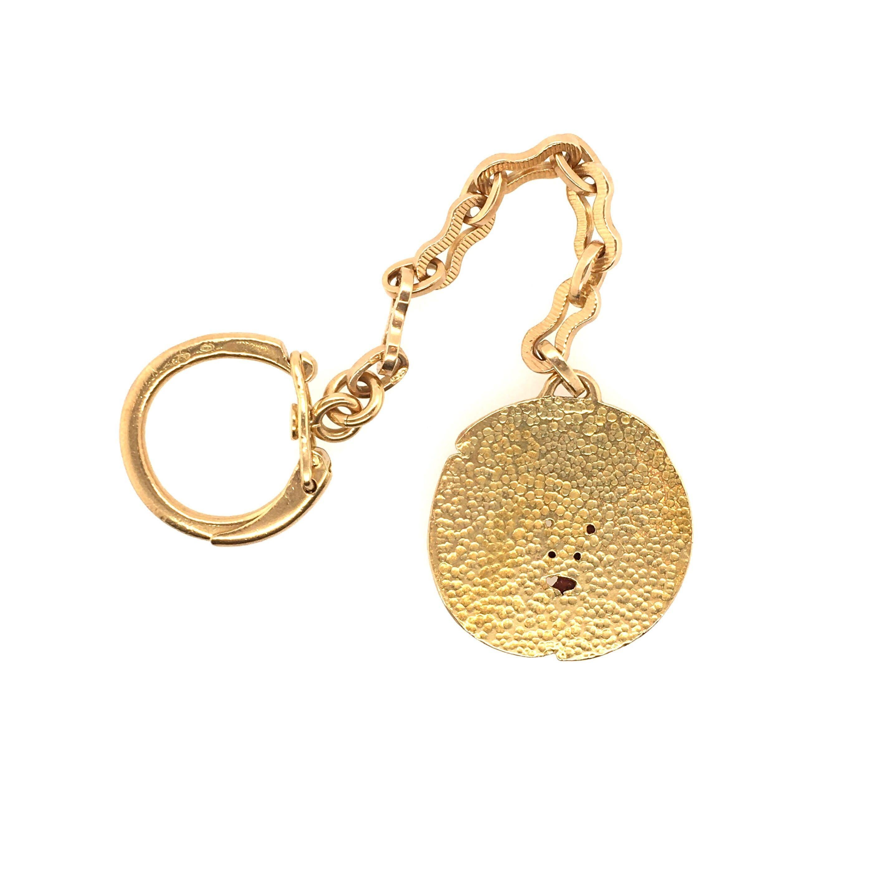 Yellow Gold Key Chain In Good Condition In New York, NY