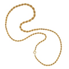 A yellow gold rope twist necklace