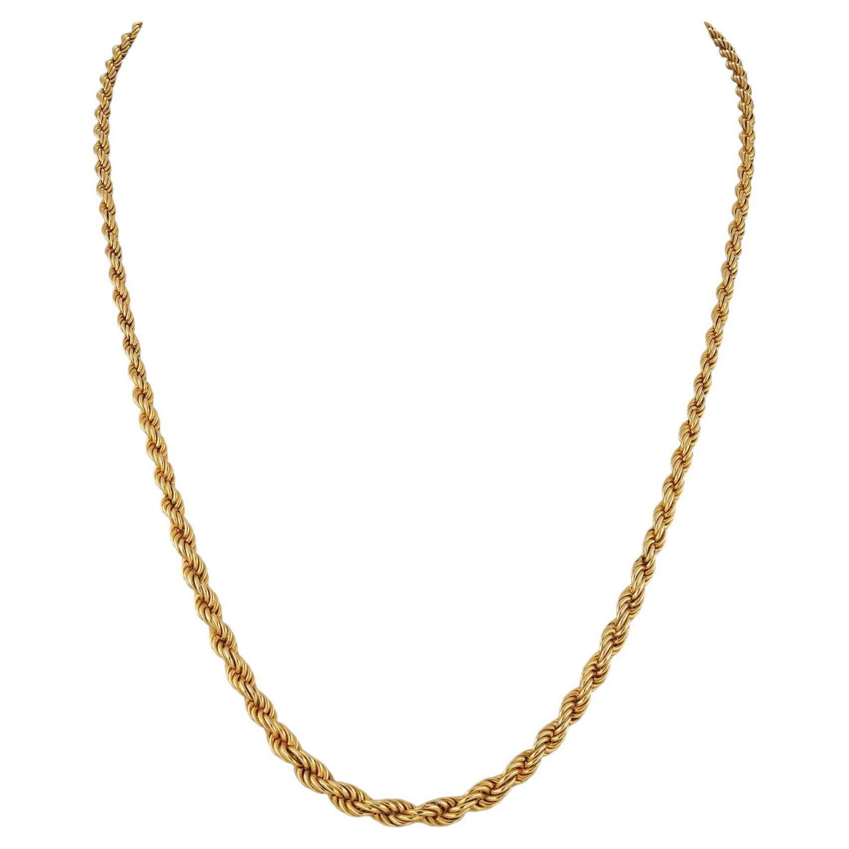 Eine Halskette aus Gelbgold im Seilgeflecht-Design im Angebot