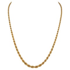 A yellow gold rope twist necklace