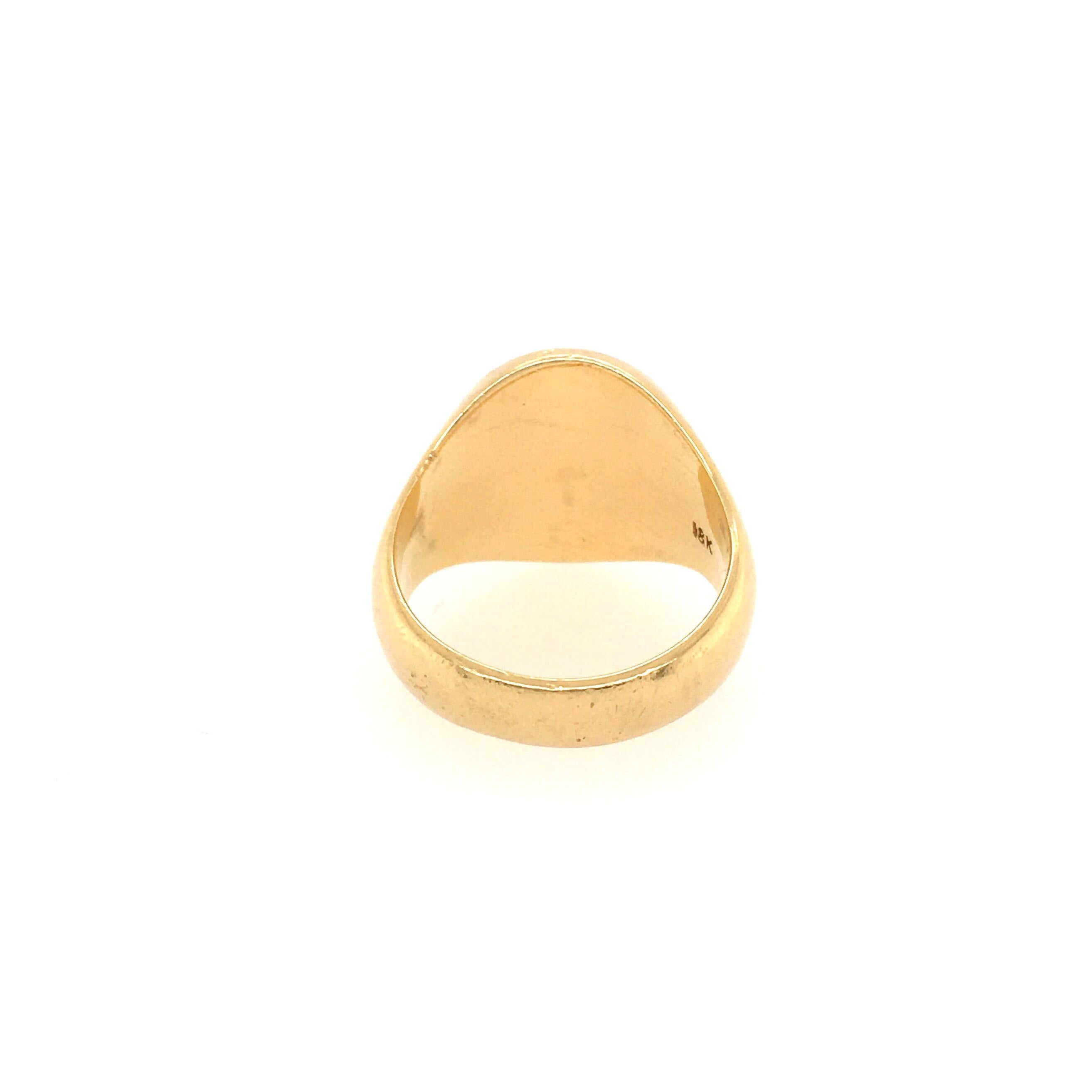 Women's or Men's Yellow Gold Signet Ring