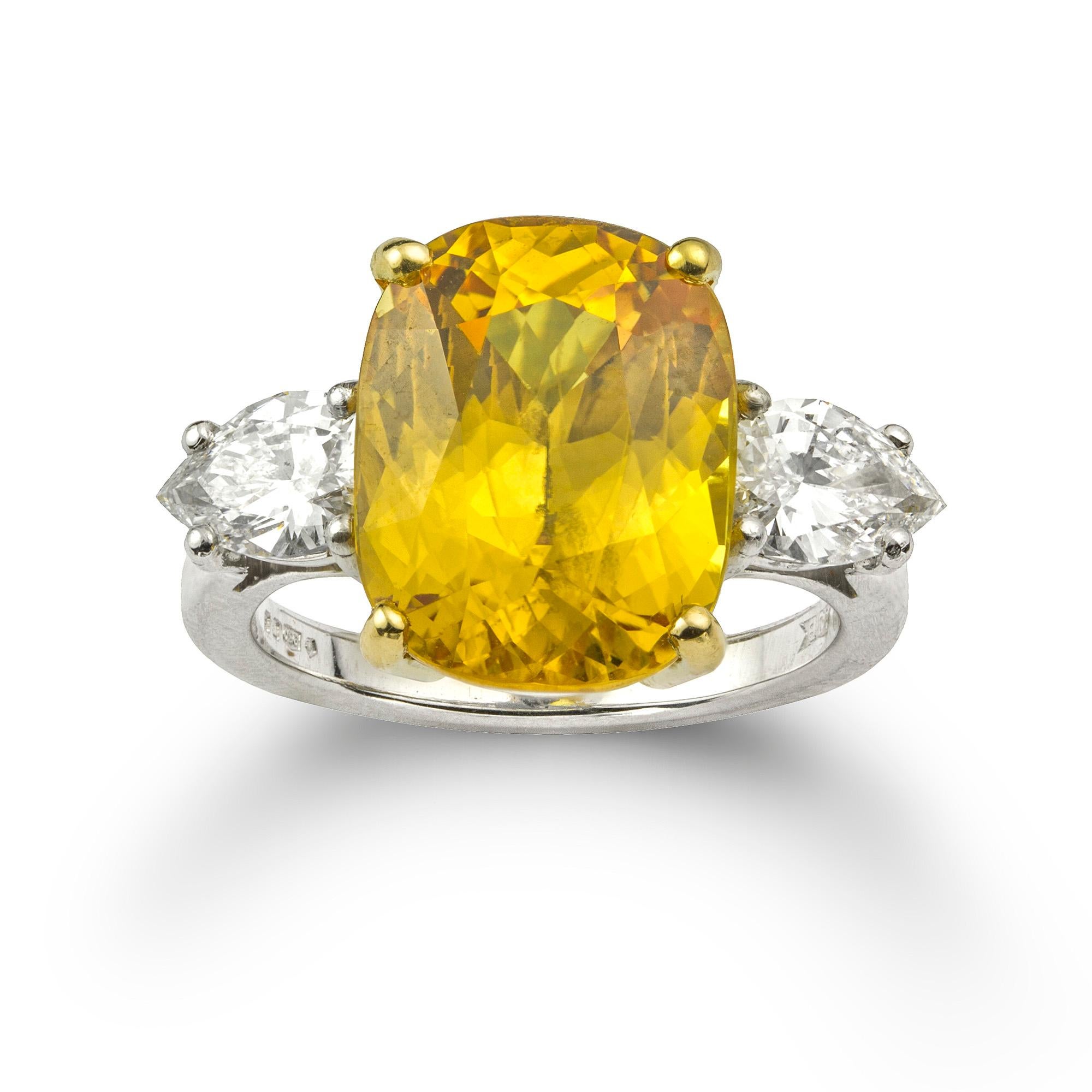 Gelber Saphir und Diamant-Ring (Moderne)