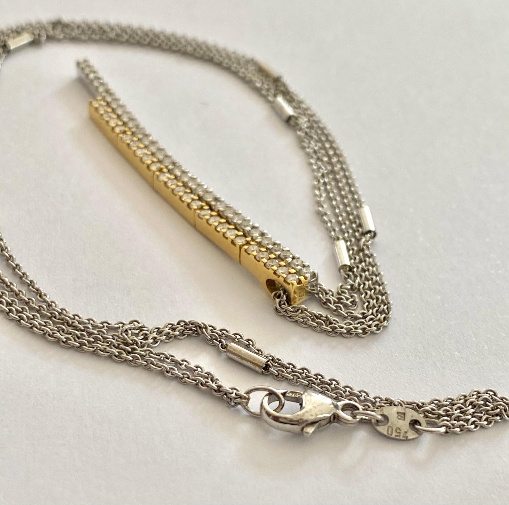 Yellow / White Gold Pendant with Necklace, with Natural Brilliant Cut Diamonds 1