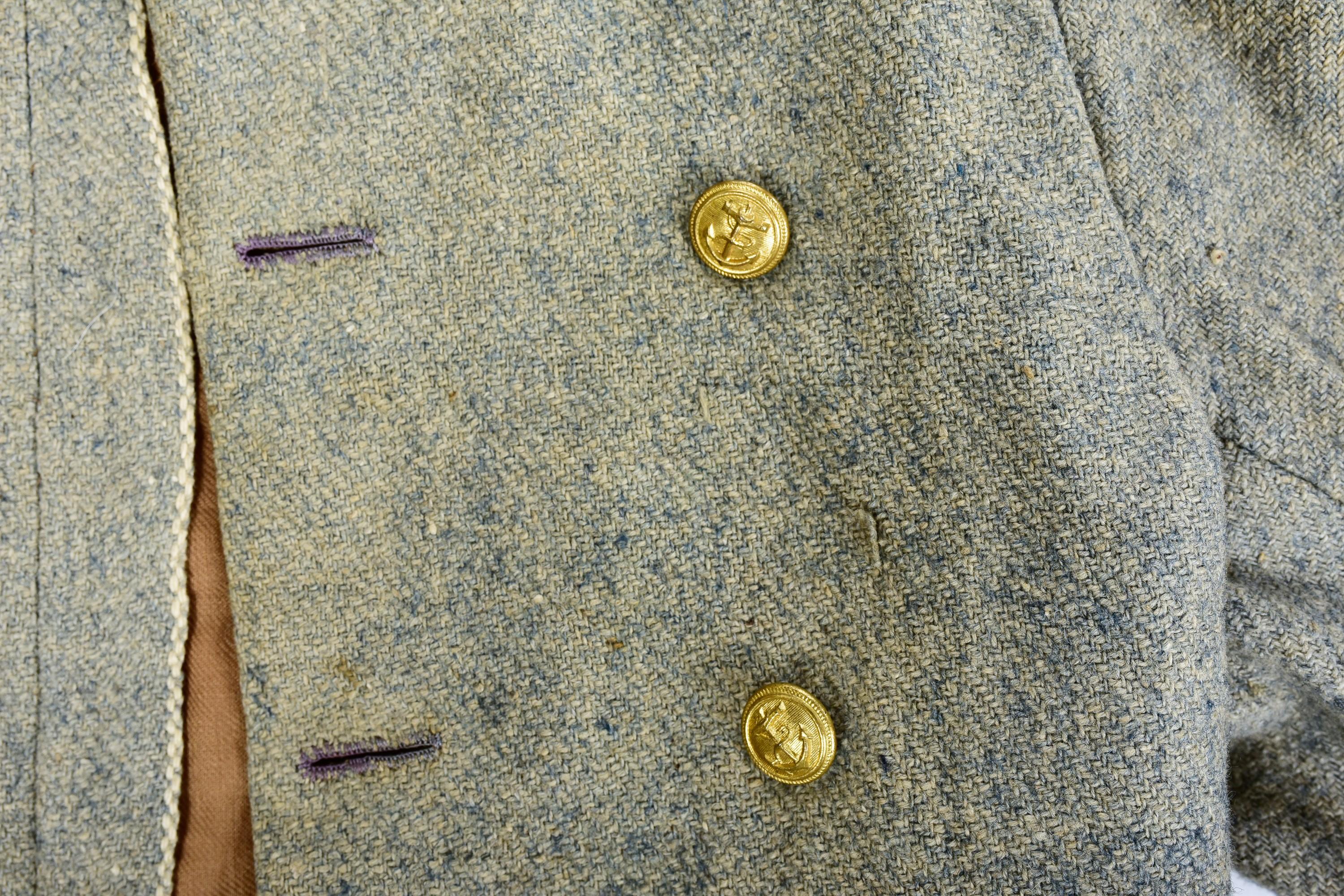 A young boy frock coat and waistcoat in chiné Indigo wool - France Circa 1880- For Sale 2