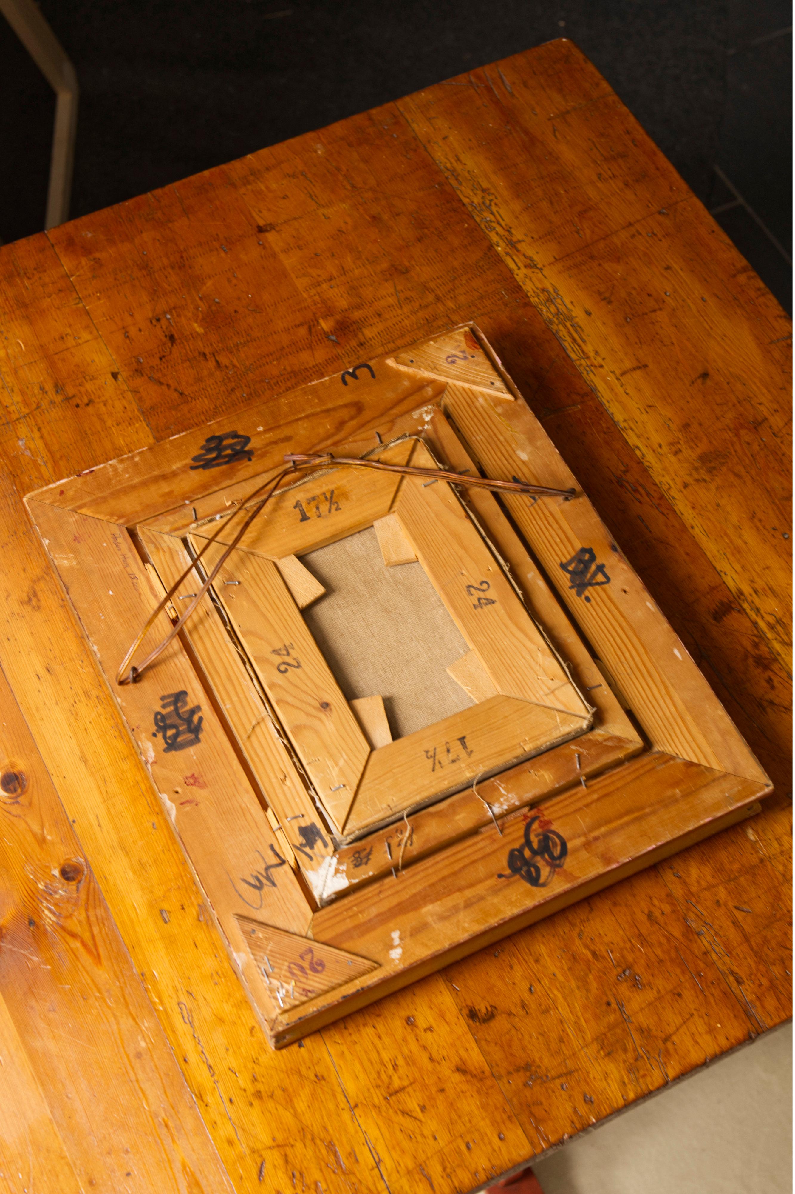 Ein junges Mädchen raucht eine Zigarette von Helge Helme, Öl auf Leinwand, Dänemark im Angebot 4