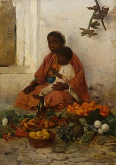 A young vendor in the Orient, Emile CHARLET (1851-1927)