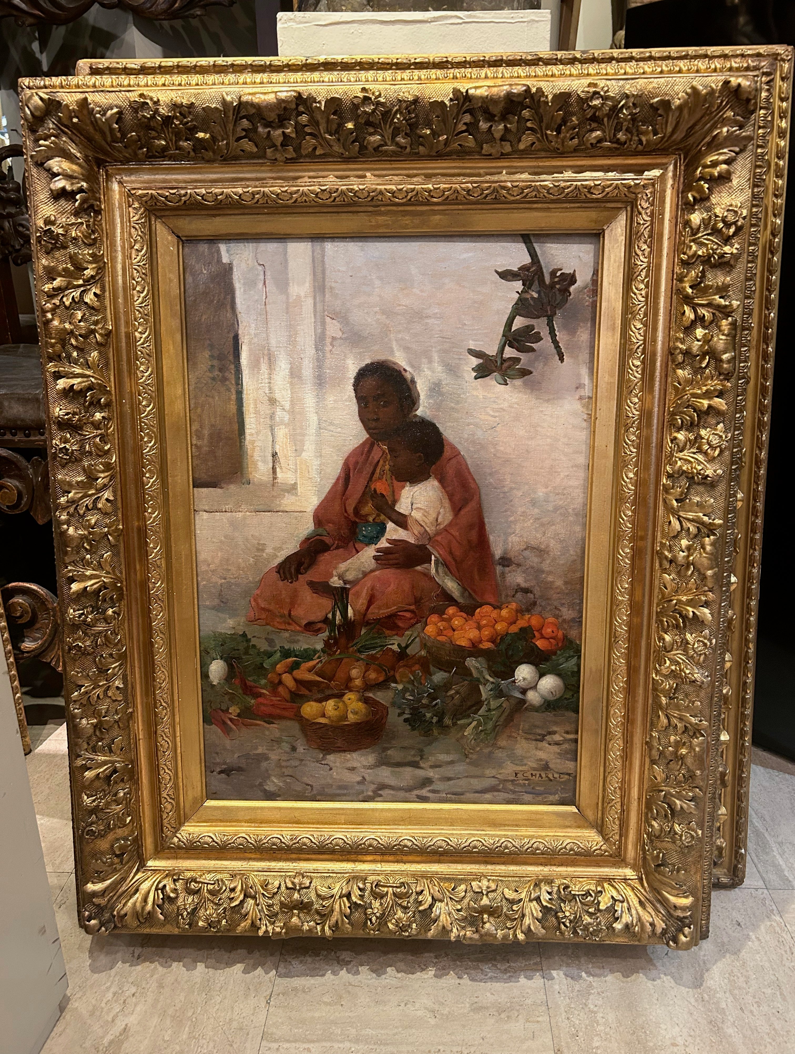 A young vendor in the Orient, Emile CHARLET (1851-1927)