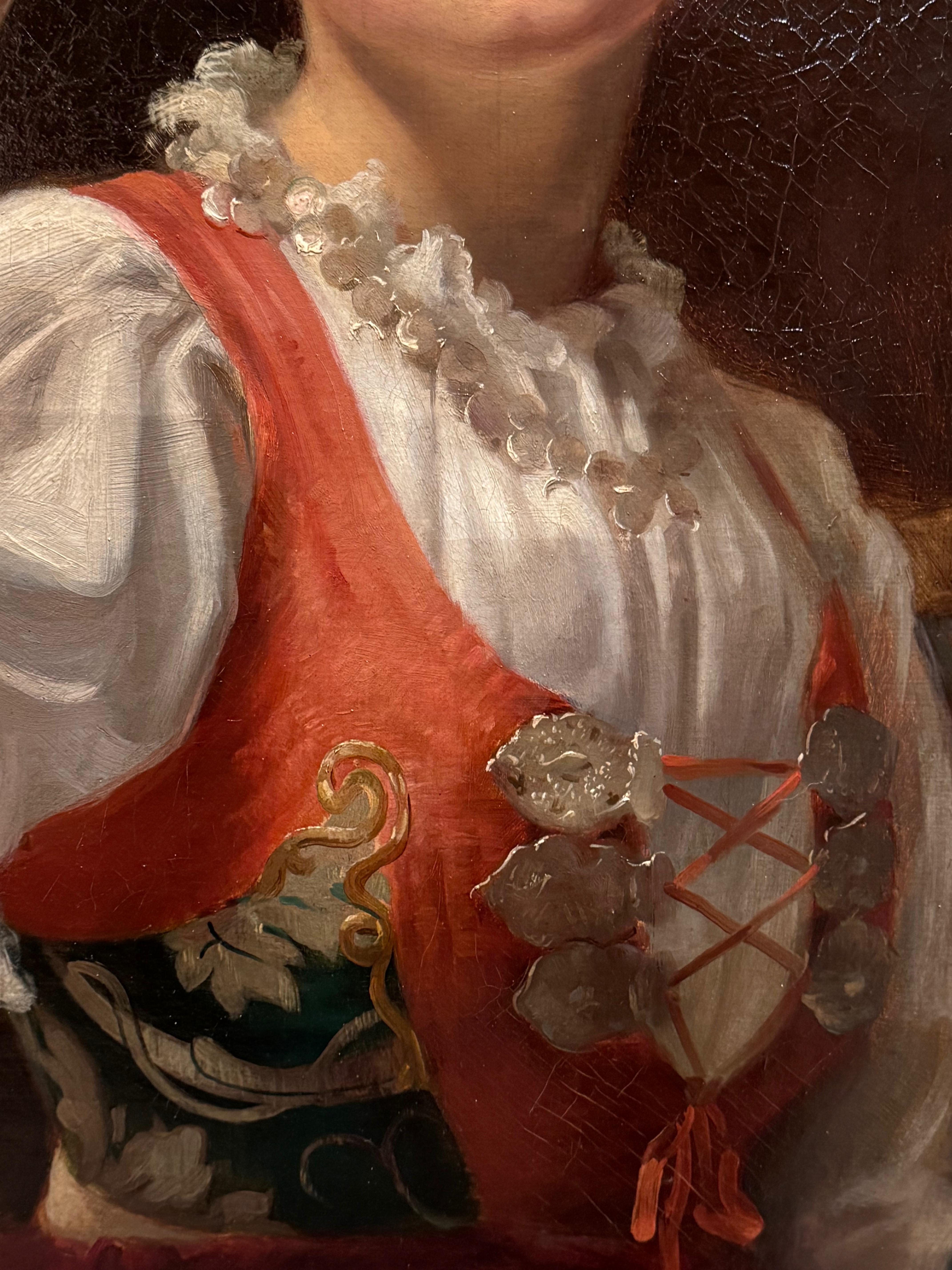 A young woman holding a glass of wine, A .DELECLUSE Paris 1885 For Sale 3