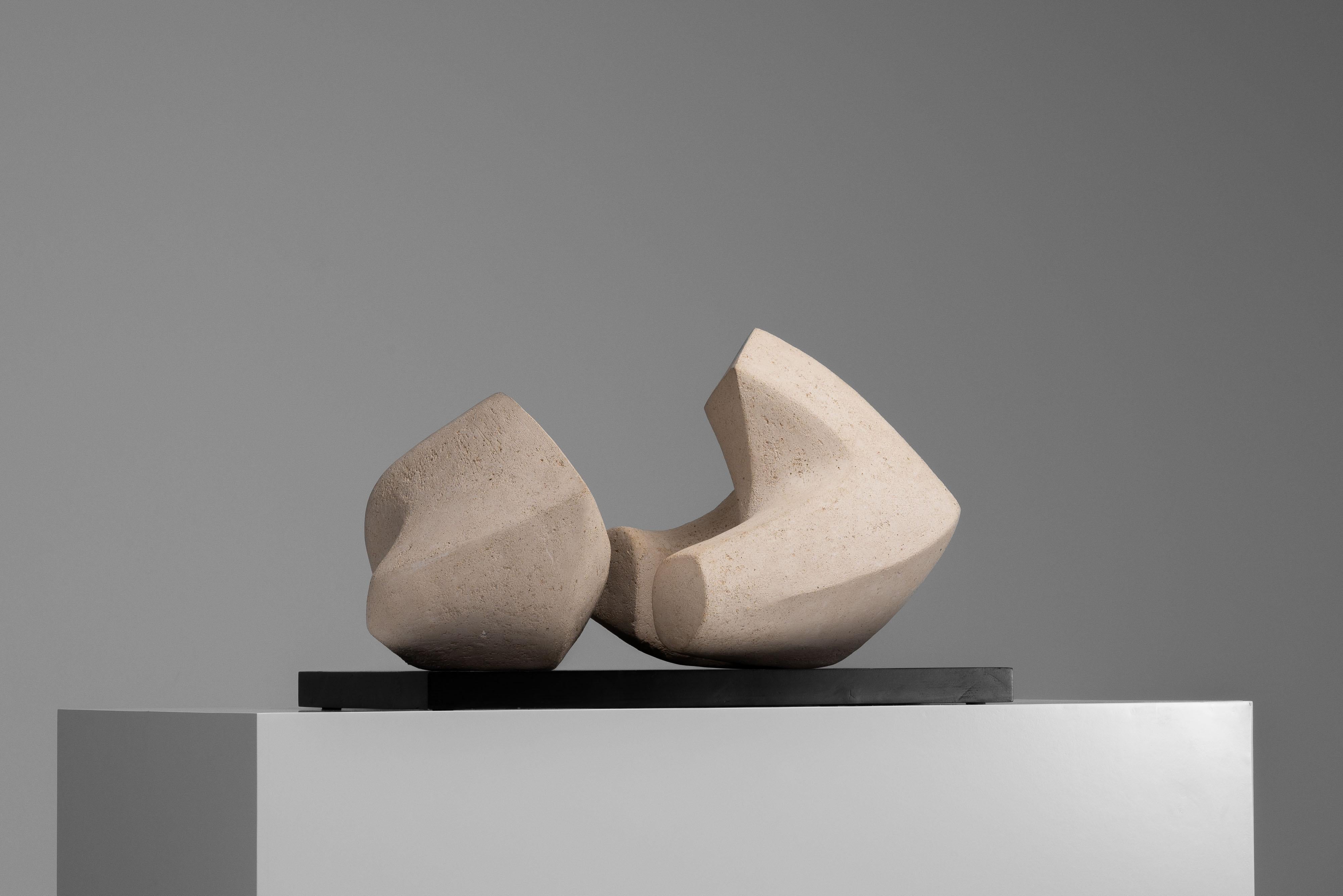 Mid-Century Modern A Ysermans abstract clay sculpture Netherlands 1978 For Sale