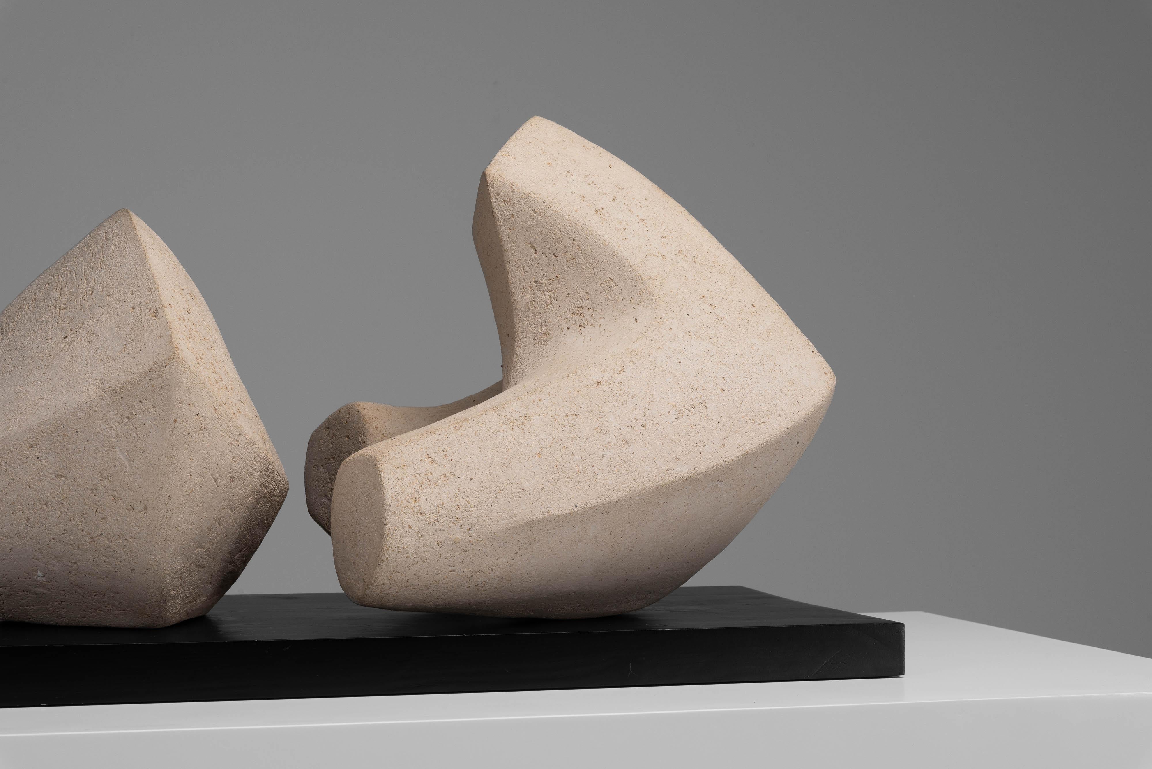 Dutch A Ysermans abstract clay sculpture Netherlands 1978 For Sale
