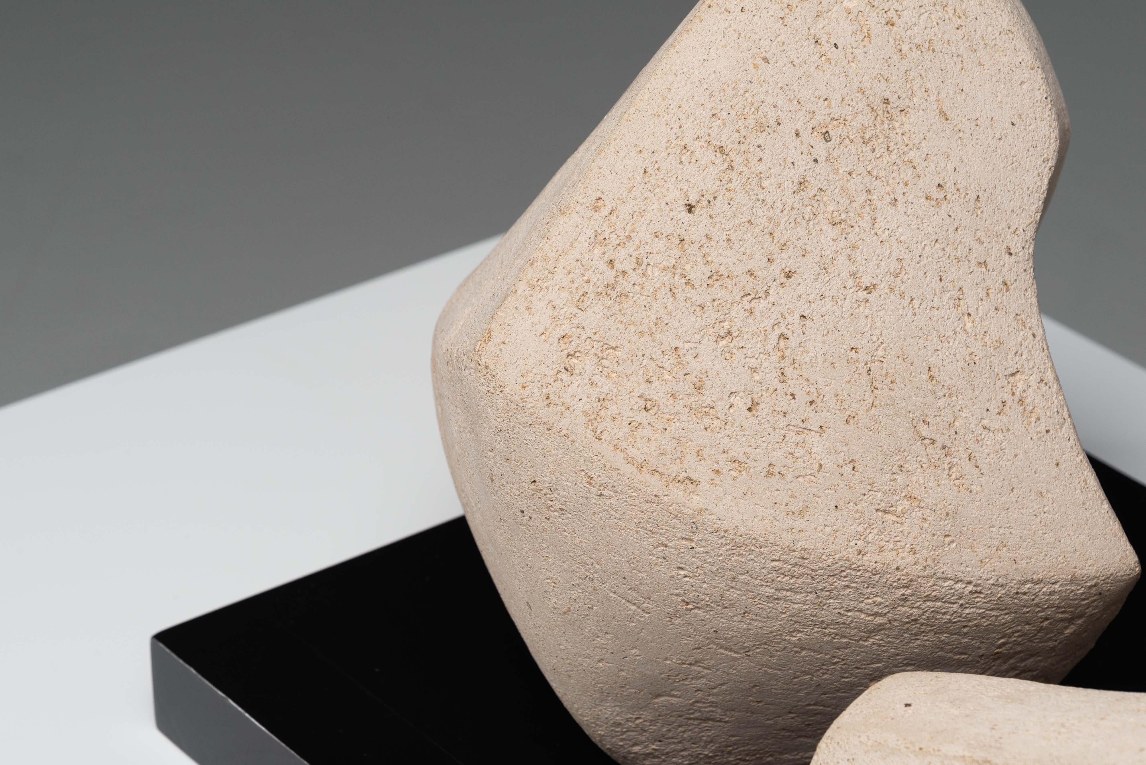 Sandstone A Ysermans abstract clay sculpture Netherlands 1978 For Sale