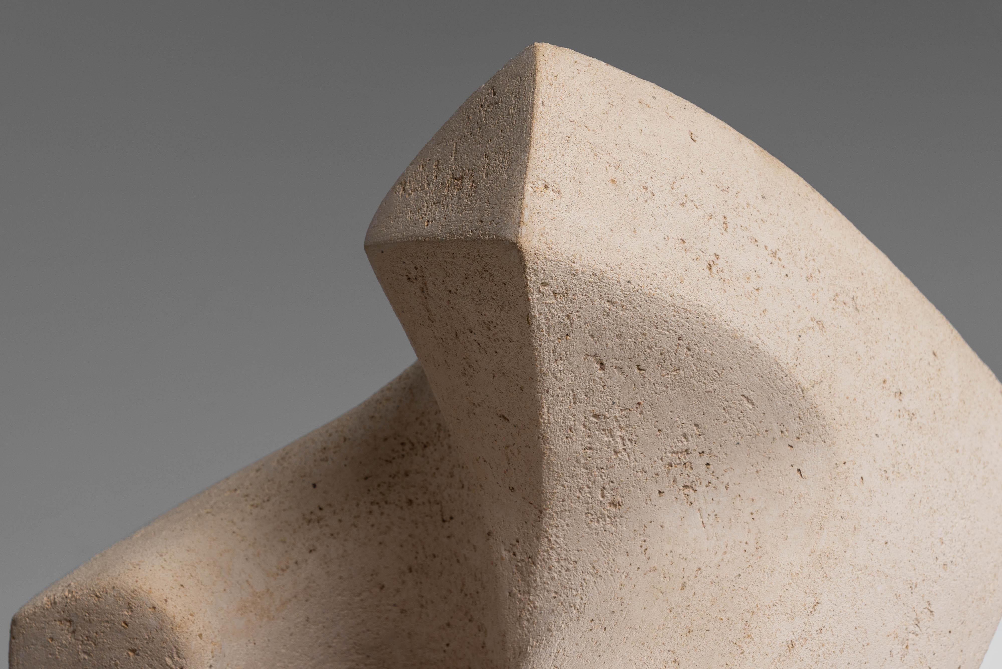 A Ysermans abstract clay sculpture Netherlands 1978 For Sale 1