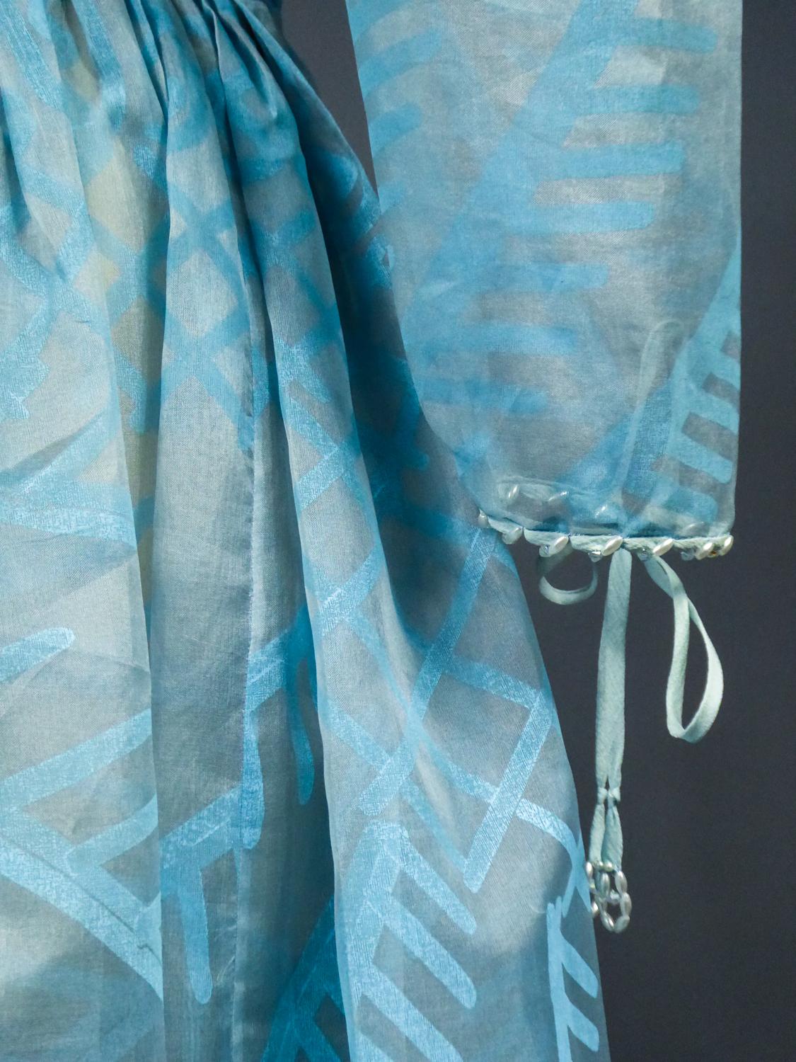 Zandra Rhodes Abendkleid aus bedrucktem Organza – Fortuny-Einfluss – um 1980 im Angebot 11