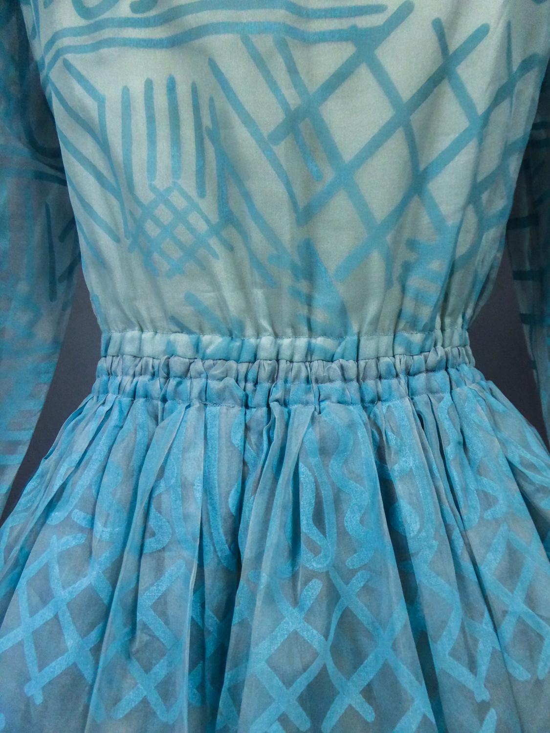Un vestido de noche de Zandra Rhodes de organza estampada - Influencia de Fortuny- Circa 1980 en venta 15