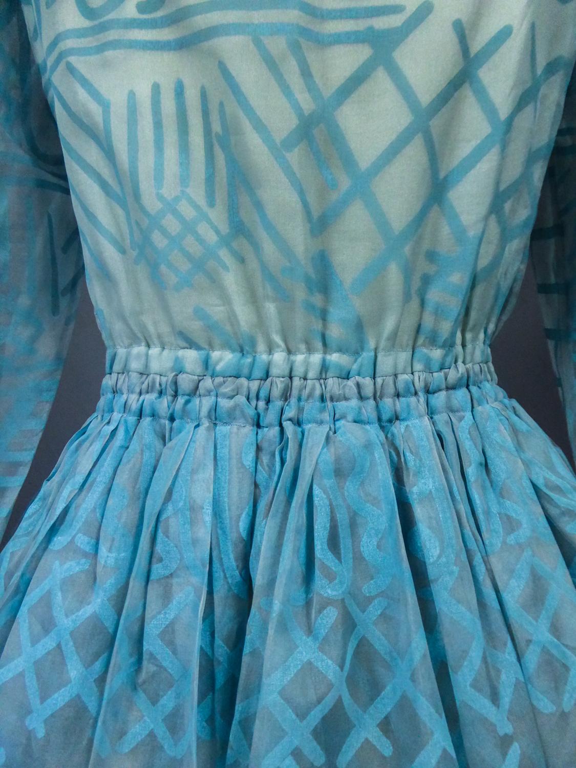 A Zandra Rhodes Evening Dress in Printed Organza - Fortuny Influence- Circa 1980 For Sale 14