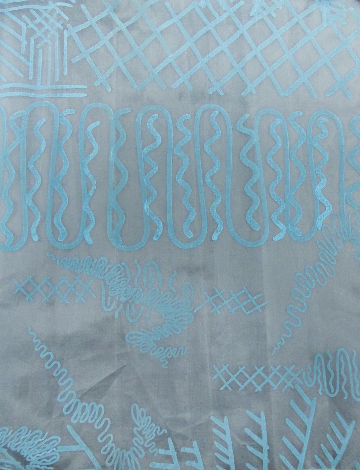 Robe de soirée en organza imprimé de Zandra Rhodes - Influence de Fortuny - Circa 1980 Bon état - En vente à Toulon, FR