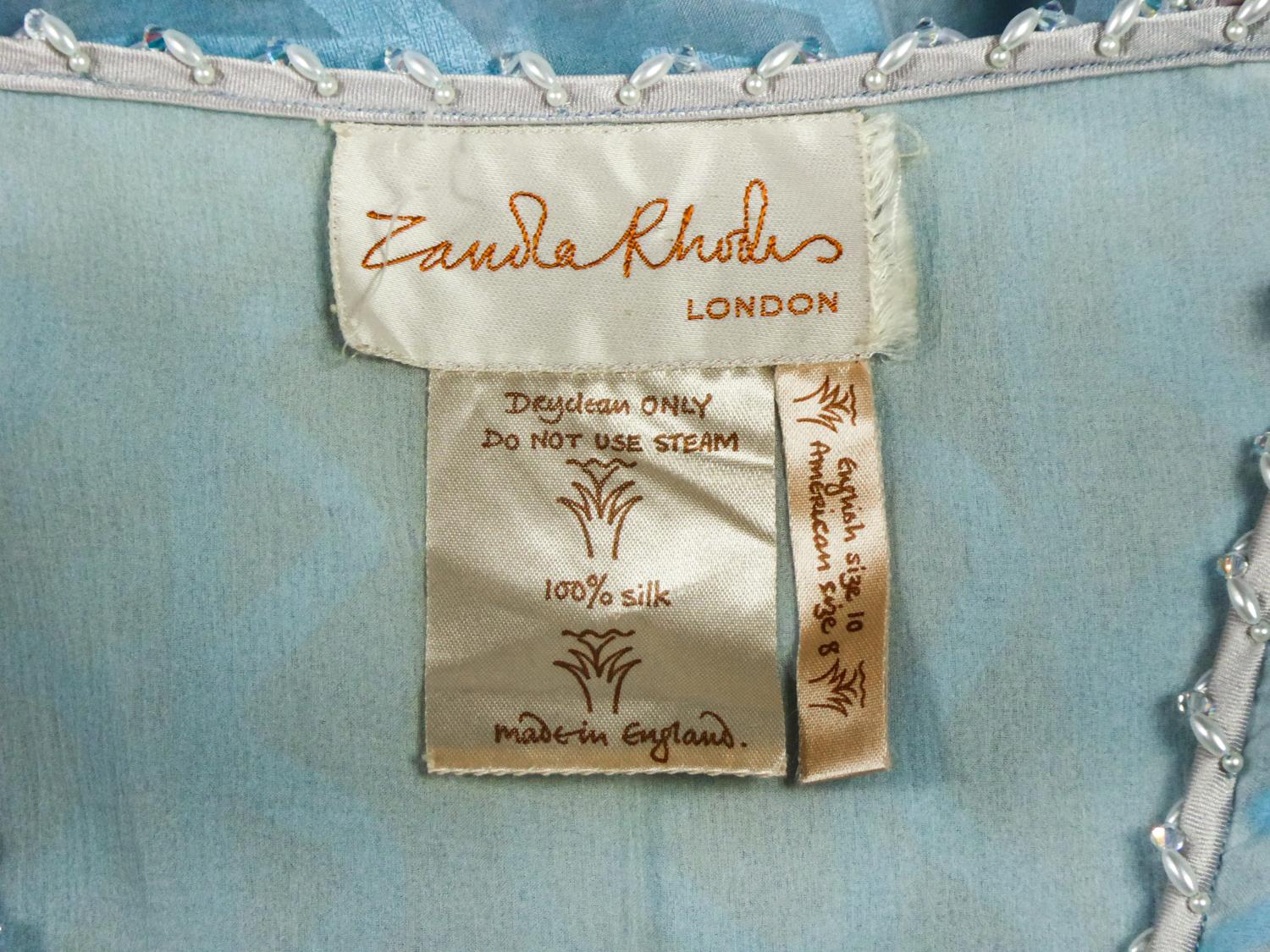 De las mujeres Un vestido de noche de Zandra Rhodes de organza estampada - Influencia de Fortuny- Circa 1980 en venta