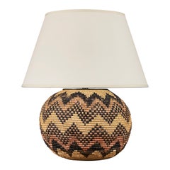 Lámpara de tejido de cesta en zigzag