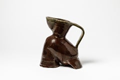 Zomorphic Ceramic Pitchet, Sculpture by Vassil Ivanoff, circa 1960, La Borne