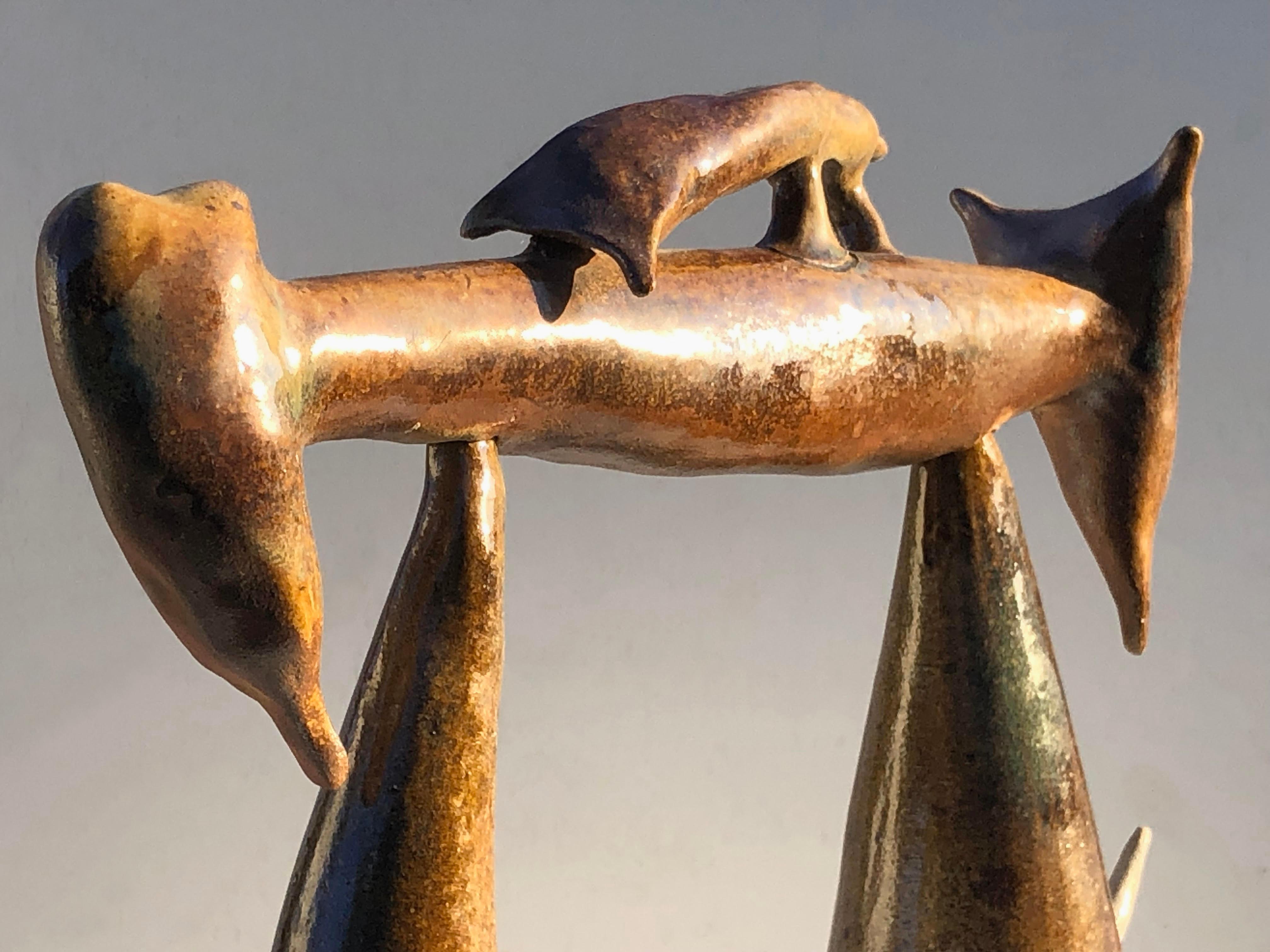 ESCULTURA RITUAL BRUTALISTA Zoomorfa PIEZA ÚNICA de LA BORNE Francia 1980 Cerámico en venta