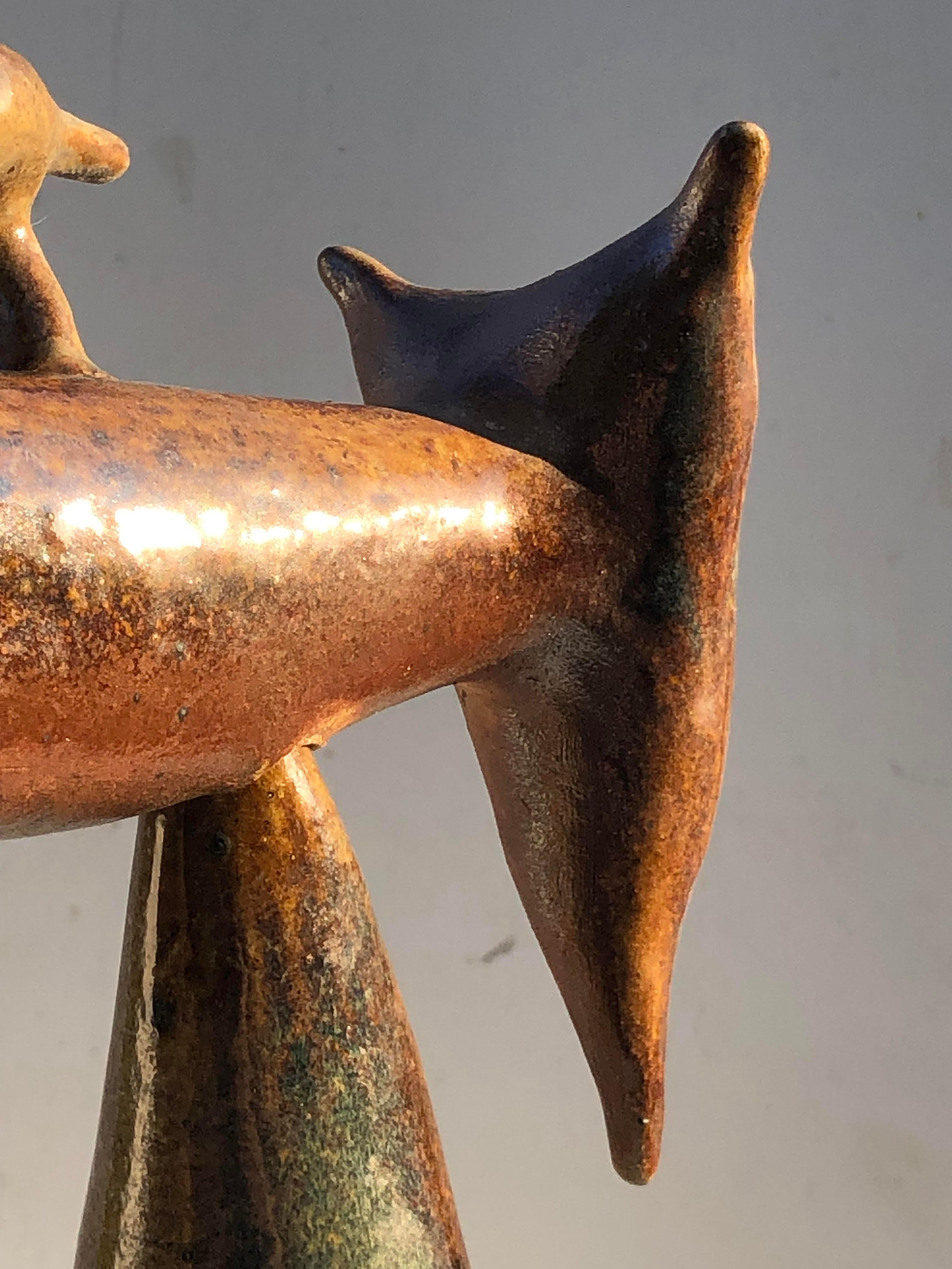 ESCULTURA RITUAL BRUTALISTA Zoomorfa PIEZA ÚNICA de LA BORNE Francia 1980 en venta 1