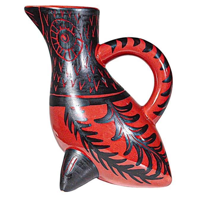 A Zoomorphic Ceramic Pitcher by Pierre Toulhoat Brittany France 1960's